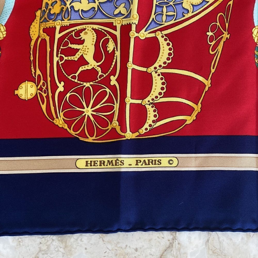 Authentic Les Muserolles HERMÈS© Carre Large Silk Scarf - Picture 13 of 16